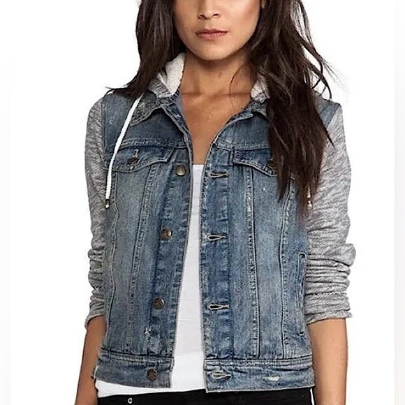 Free People Denim/Knit Jacket. Size XS. - Picture 1 of 5